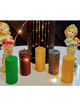 5 Li Set Balmumu Mum Gökkuşağı Çok Renkli