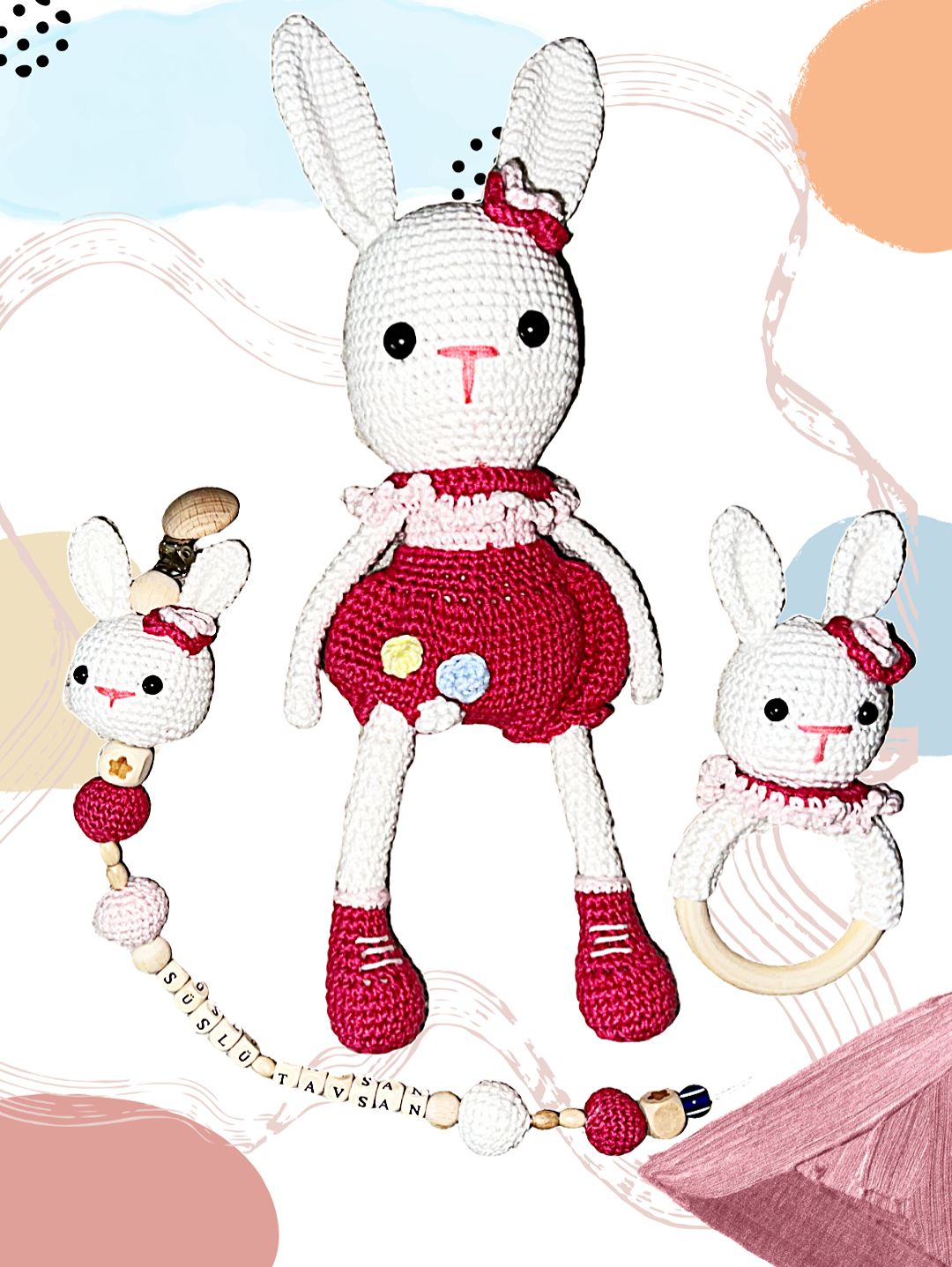 amigurumi-uzun-kulak-suslu-tavsan-uyku-arkadasi-3lu-set-kirmizi