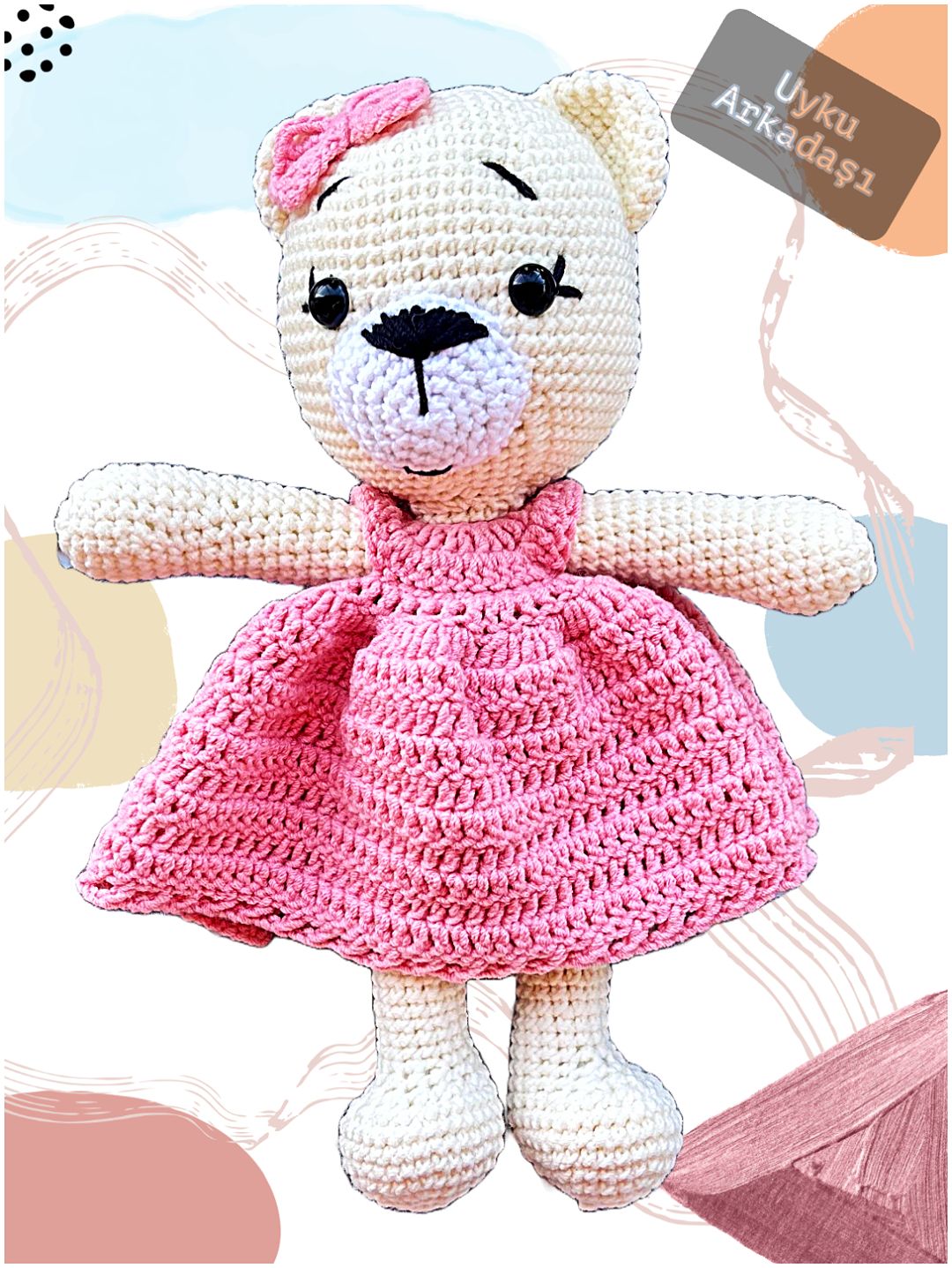 amigurumi-sik-ayicik-uyku-arkadasi-3lu-set-pembe