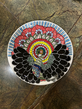 Çini Tabak, Kuş Desenli Çok Renkli