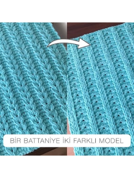 Başak Desenli Battaniye Camgöbeği Mavisi
