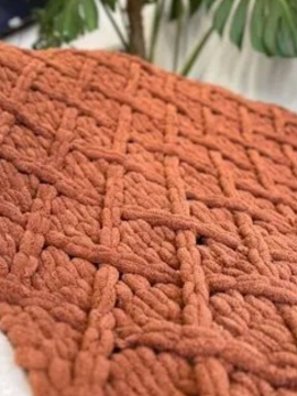 Baklava Desen Battaniye Kahverengi