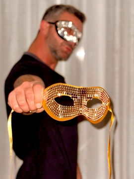 Disko Parti Maskesi-cosplay Kostüm Bronz Rengi