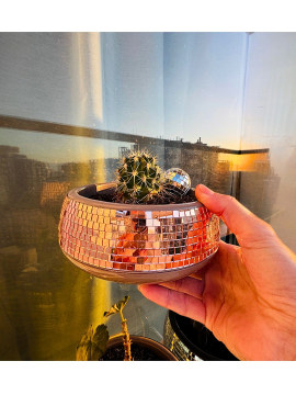 Disko Saksı-tüm Bitkilere Uygun Bronz Rengi