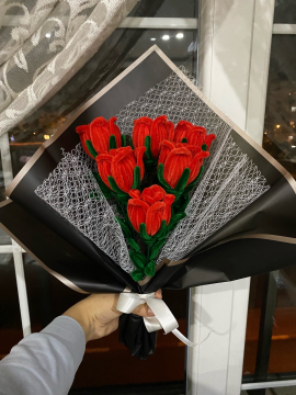 Örme Kırmızı Güller Kırmızı