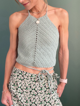 Hela Halter Yaka Crop Yeşil