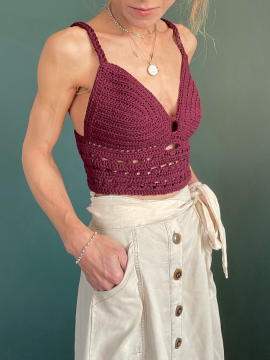Zena Crop Top Bordo