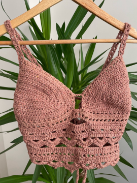 Zena Crop Top Şeftali Rengi