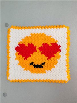 Kalpli Göz Emojili Lif Beyaz