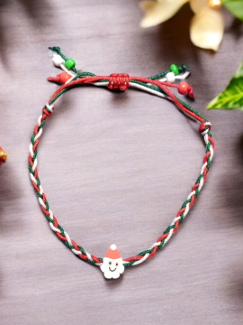 Noel Baba İpli Ayarlanabilir Bileklik Kırmızı