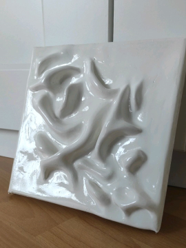 Sleek- El Yapımı 3d Duvar Heykeli Seramik Tablo Sculpture Wall Art 