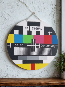 No Signal Retro Tablo Duvar Dekor Çok Renkli