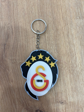 Galatasaray 5 Yıldız Anahtarlık Siyah