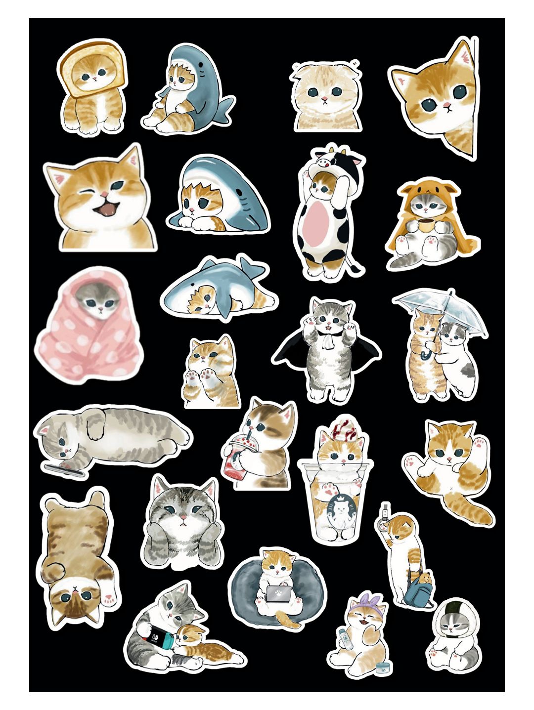 kedi-temali-sticker-siyah