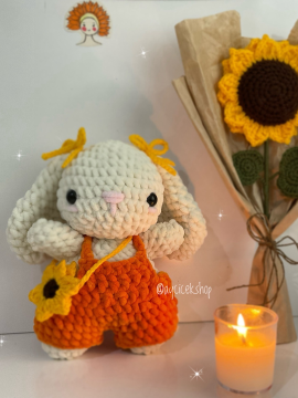 Amigurumi Tulumlu Tavşan Turuncu