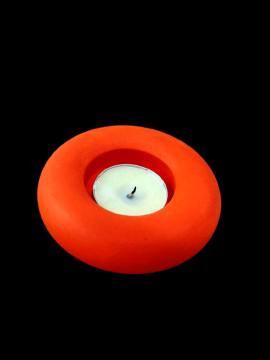 El Yapımı Turuncu Tealight Mumluk Dekoratif Şık 