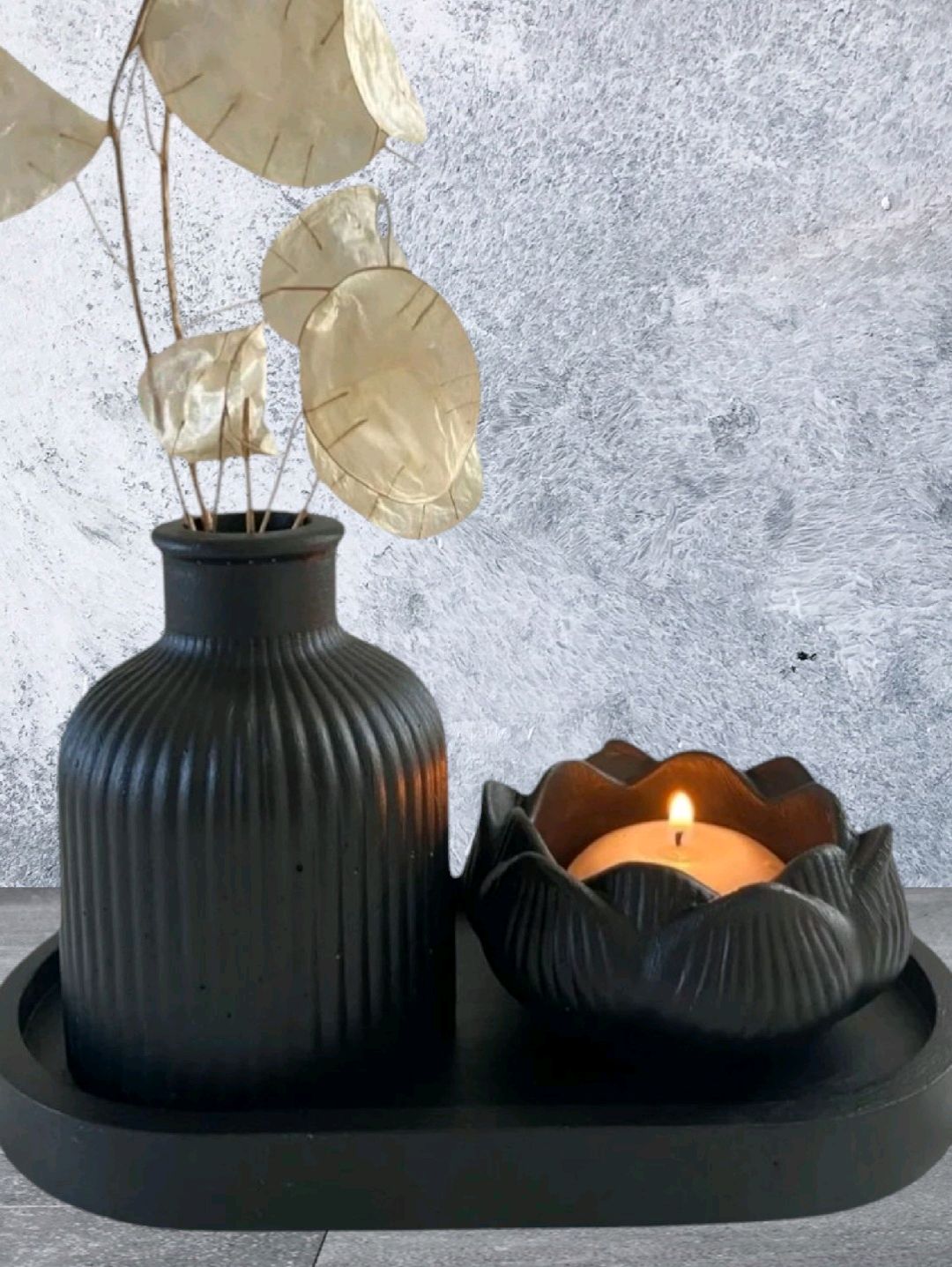 siyah-vazo-set