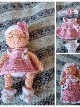 Amigurumi Kundakta Bebek  Çok Renkli