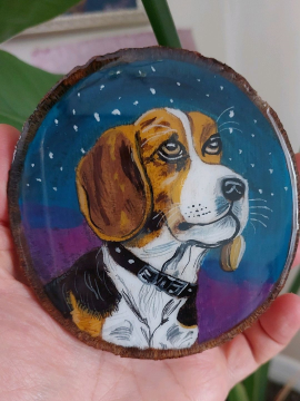 Gece Ve Köpek Bardak Altlığı  Çok Renkli