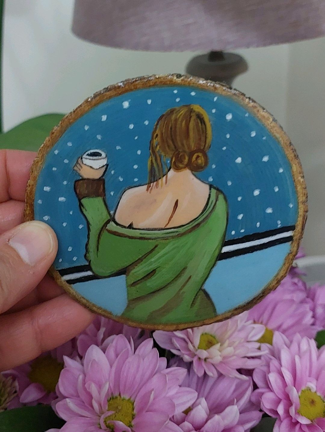 yesilli-kadin-bardak-altligi