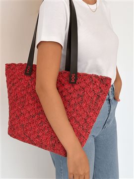 Byehandmade El Yapımı Ebruli Renk Omuz Çantası Kırmızımsı Kahverengi