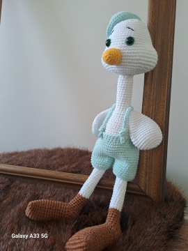 Amigurumi Ördek Oyuncak Uyku Arkadaşı Beyaz