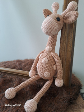 Zürafa Amigurumi Oyuncak Uyku Arkadaşı Kahverengi