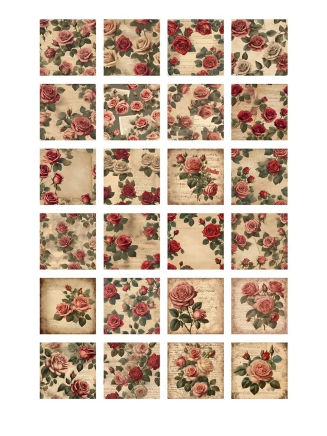 vintage-rose-sticker-cikartma-kirmizi