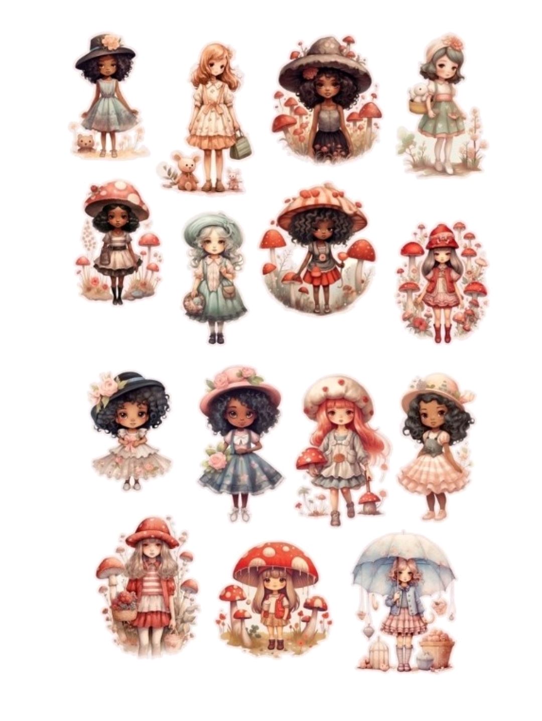 mushroom-girl-sticker-cikartma-mantar-cok-renkli