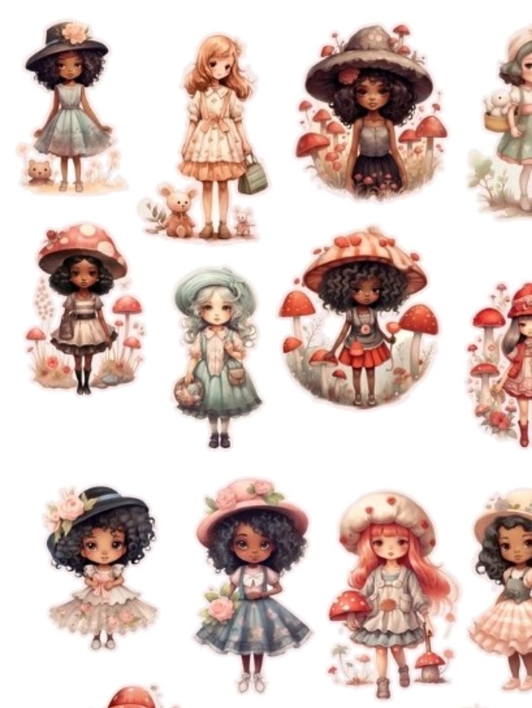 mushroom-girl-sticker-cikartma-mantar-cok-renkli