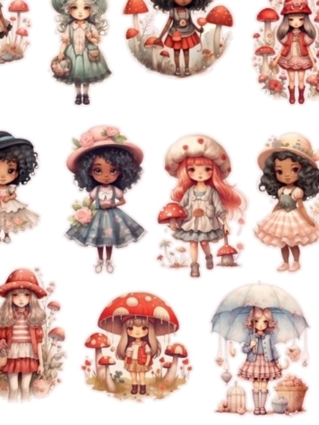 mushroom-girl-sticker-cikartma-mantar-cok-renkli