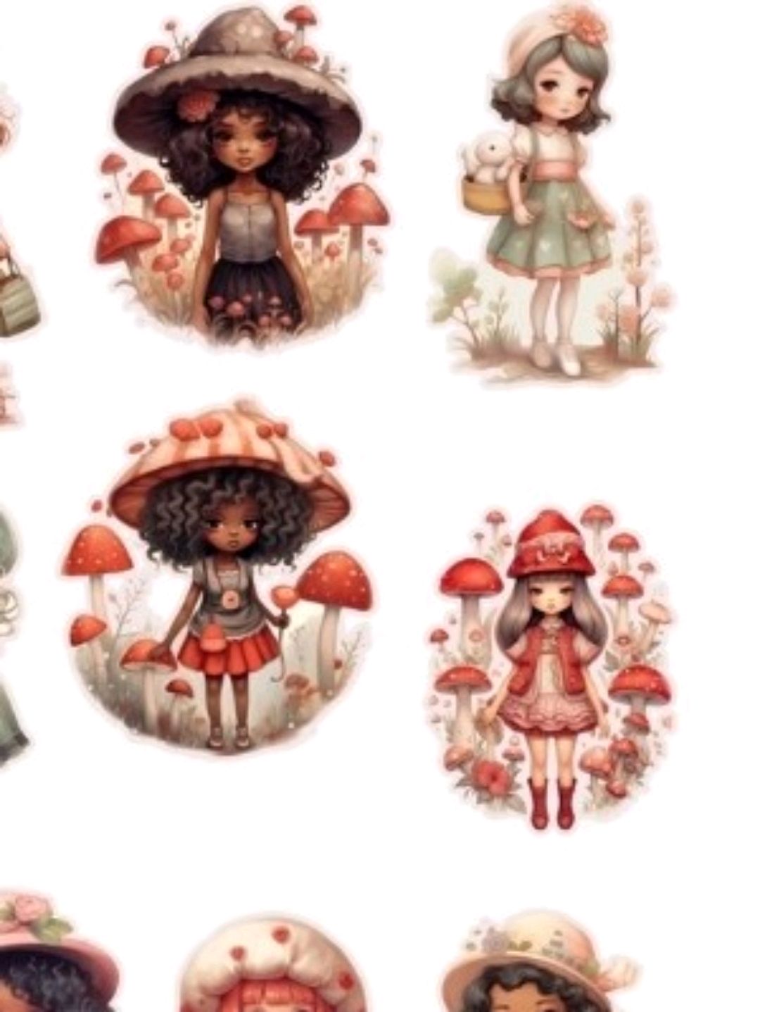 mushroom-girl-sticker-cikartma-mantar-cok-renkli