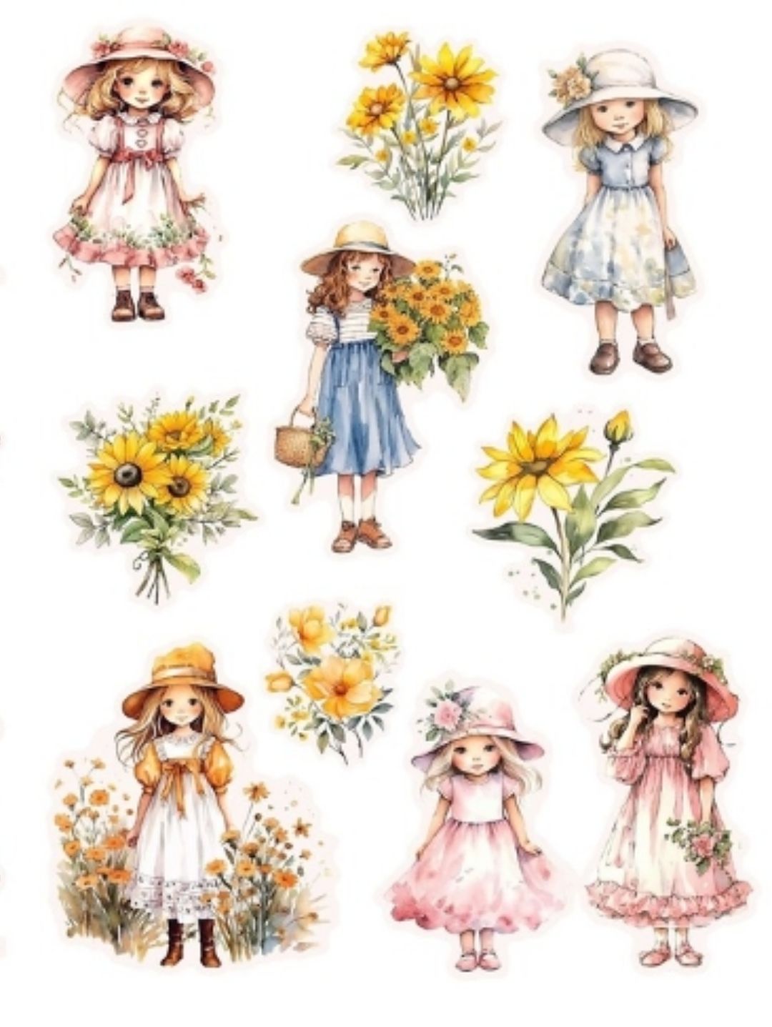 cute-girl-a-sticker-journal-cikartma-scrapbook-cok-renkli