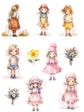 Cute Girl  Sticker Journal Çıkartma Scrapbook  Çok Renkli