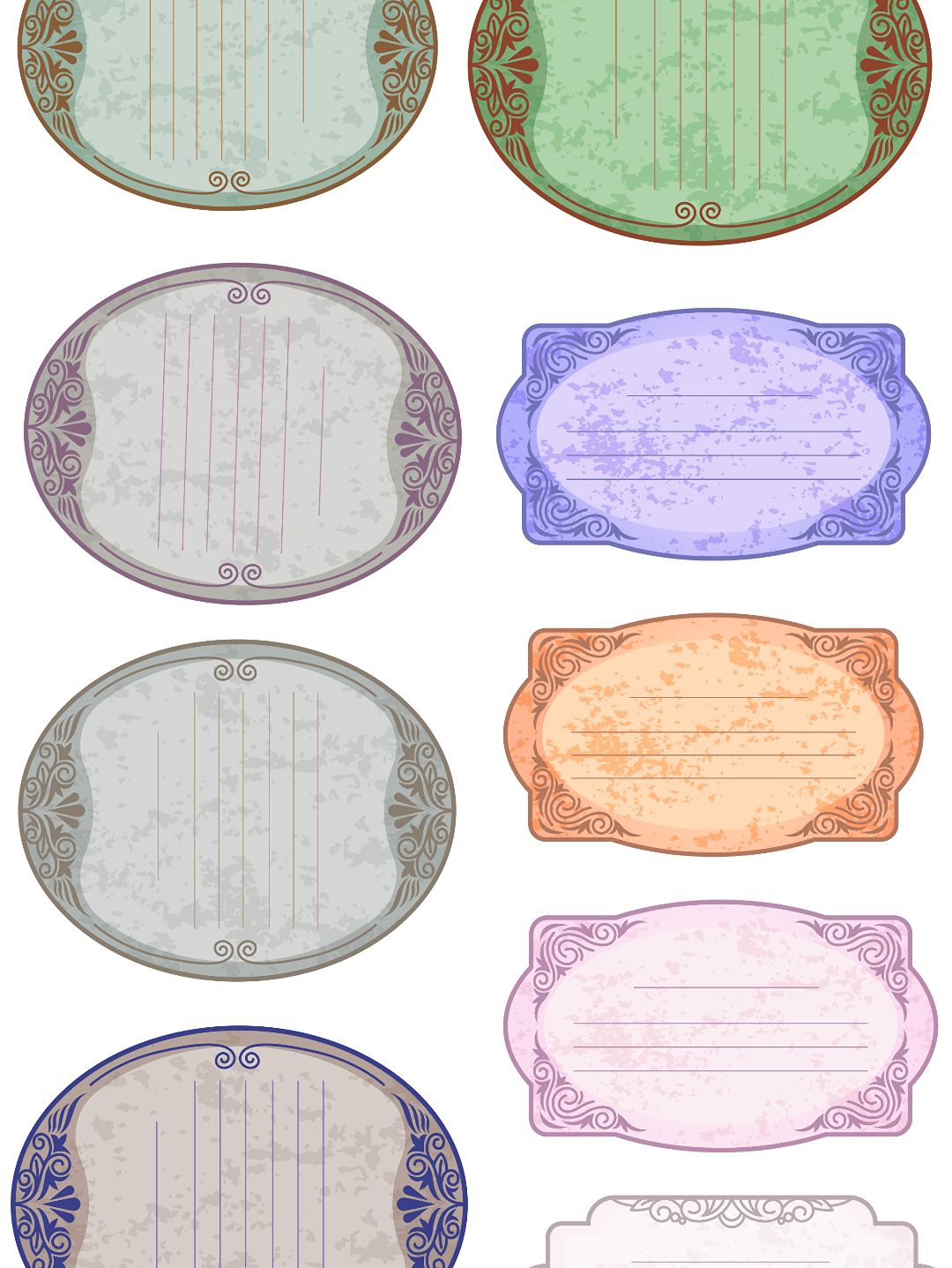 vintage-label-color-sticker-journal-cikartma-scrapbook-cok-renkli