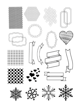 Black Minimalist Sticker Çıkartma Kolaj Scrapbook  Siyah