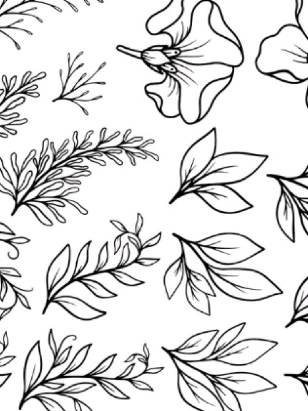 black-flower-lines-sticker-cikartma-cok-renkli