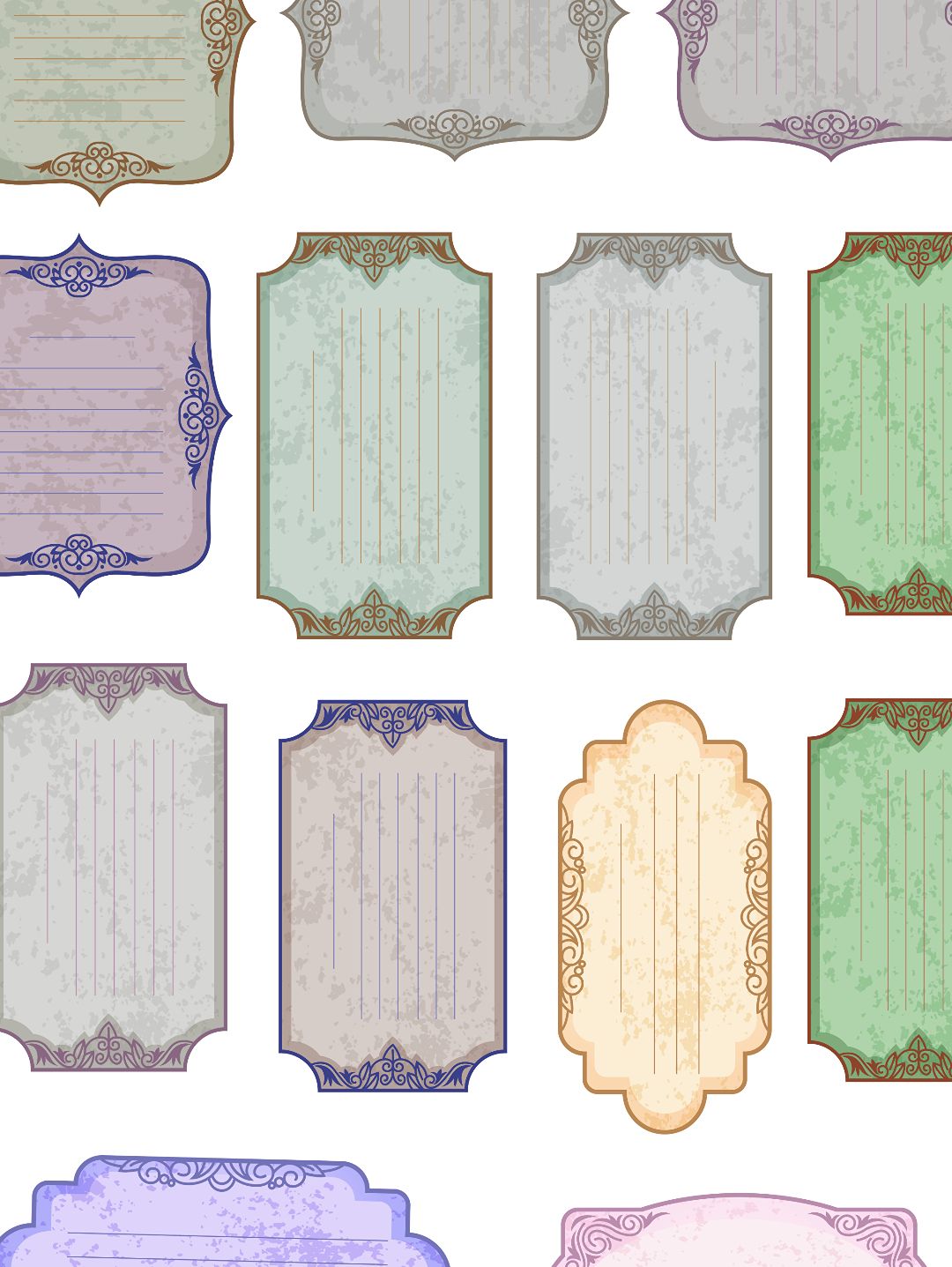 vintage-label-color-journal-cikartma-scrapbook-cok-renkli