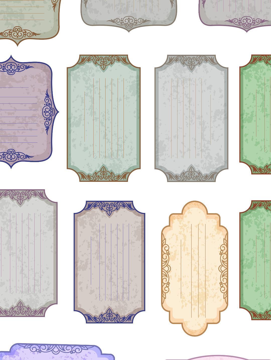 vintage-label-color-journal-cikartma-scrapbook-cok-renkli