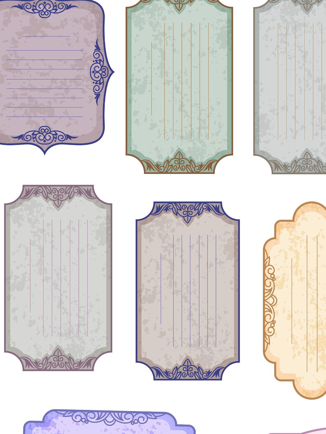 vintage-label-color-journal-cikartma-scrapbook-cok-renkli