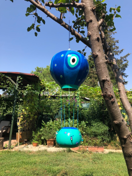 Su Kabağı Sepetli Uçan Balon Mavi