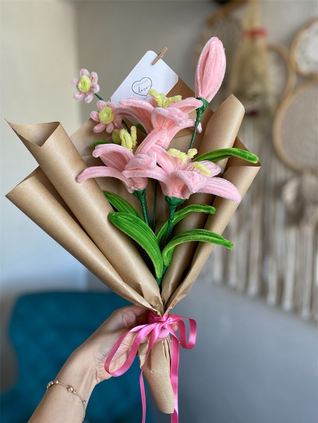 zambak-buketi-pastel-pembe