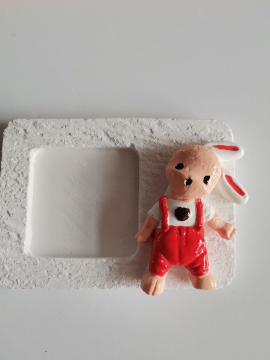 Tavşan Temalı Bebek Magnet  Kırmızı