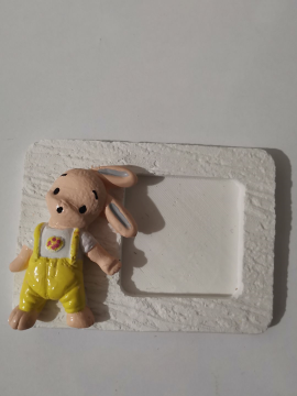 Tavşan Temalı Bebek Magnet  Bej