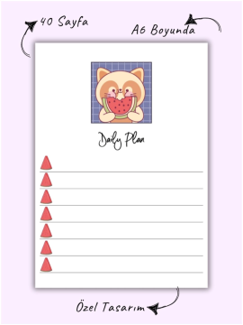 Kawaii Günlük Planlayıcı Defter - Memopad - Notepad Beyaz