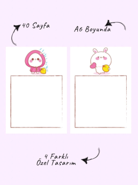 Kawaii Planlayıcı Defter -  Memopad - Notepad 2 Beyaz