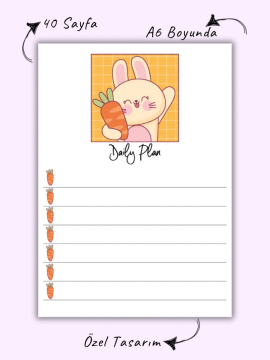 Kawaii Günlük Planlayıcı Defter - Memopad - Notepad 2 Beyaz