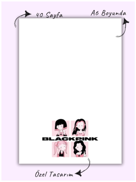 Blackpink Defter - Memopad - Notepad 6 Beyaz