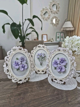 3lü Güller Takım Pano Gri