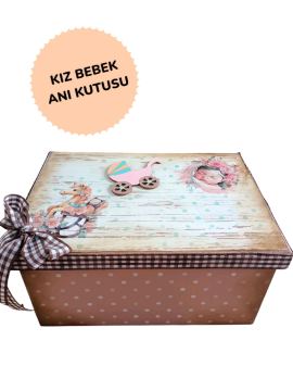 Kız Bebek Anı Kutusu  Pastel Pembe